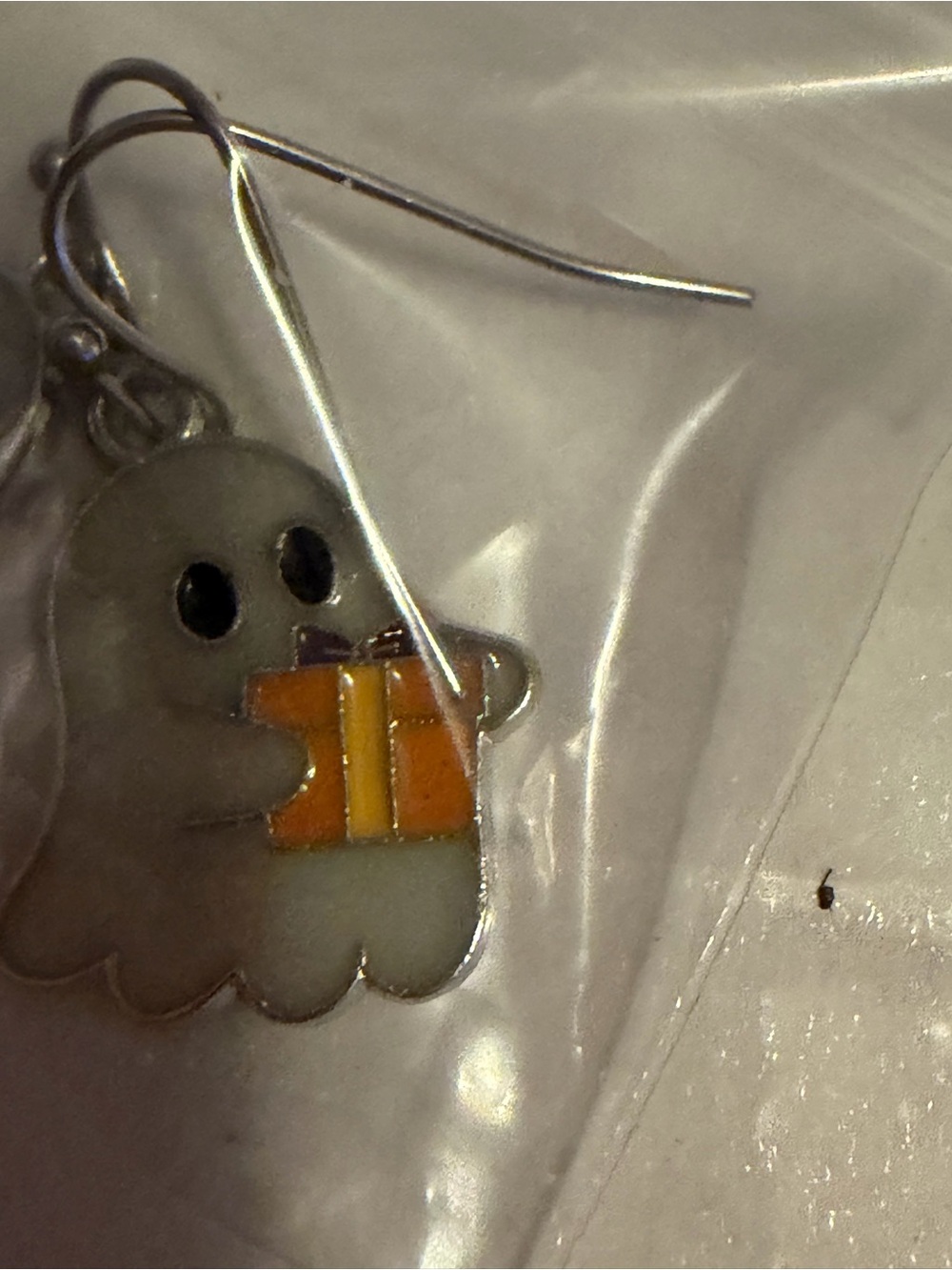 HANDMADE Ghost Earrings Glow in dark Luminous charm on Silver stainless wires.